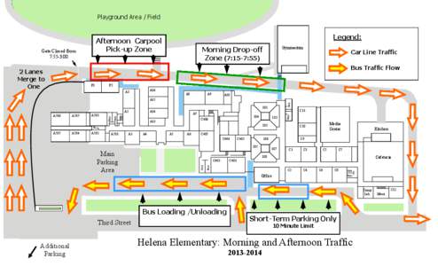 Playground Area / Field  Legend: Afternoon Carpool Pick-up Zone