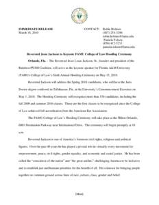 IMMEDIATE RELEASE March 18, 2010 CONTACT:  Robin Holmes