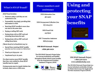 Supplemental Nutrition Assistance Program / Economy of the United States / Snap / Slapjack / Egyptian Ratscrew / United States / American studies / Federal assistance in the United States / United States Department of Agriculture / Electronic Benefit Transfer