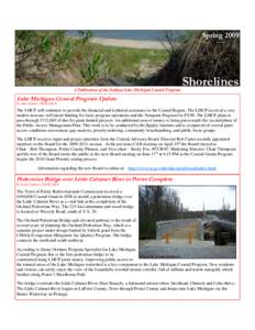 SpringSpring[removed]A Publication of the Indiana Lake Michigan Coastal Program  Shorelines