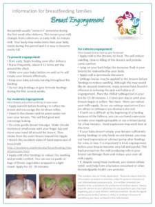 Information for breastfeeding families  Breast Engorgement Breastmilk usually 