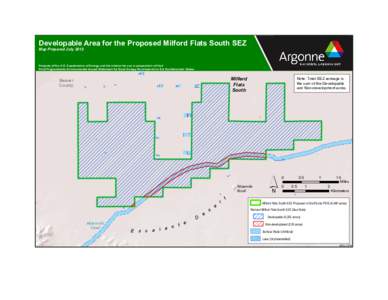Developable Area for the Proposed Milford Flats South SEZ Map Prepared July 2012 Property of the U.S. Departments of Energy and the Interior for use in preparation of their Final Programmatic Environmental Impact Stateme