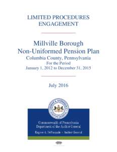 LIMITED PROCEDURES ENGAGEMENT ____________ Millville Borough Non-Uniformed Pension Plan