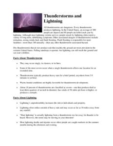 Thunderstorms and Lightning
