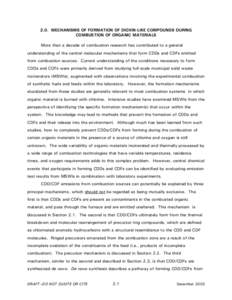 2.0. MECHANISMS OF FORMATION OF DIOXIN-LIKE COMPOUNDS DURING COMBUSTION OF ORGANIC MATERIALS - Exposure and Human Health Reassessment of 2,3,7,8-Tetrachlorodibenzo-p-Dioxin (TCDD) and Related Compounds - Part I: Estimati