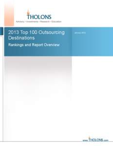 2013 Top 100 Outsourcing Destinations Rankings and Report Overview