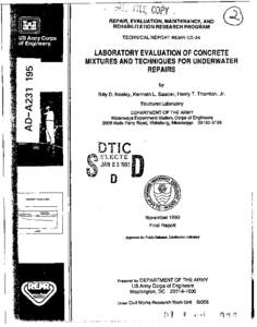 REPAIR, EVALUATION, MAINTENANCE, AND REHABILITATION RESEARCH PROGRAM REPORT REMR-CS-34  STECHNICAL