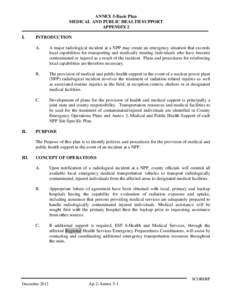 ANNEX 5-Basic Plan MEDICAL AND PUBLIC HEALTH SUPPORT APPENDIX 2 I.  II.