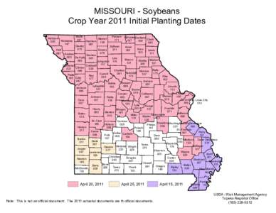 MISSOURI - Soybeans Crop Year 2011 Initial Planting Dates Atchison 005 Holt 087