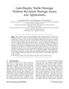 Gale-Shapley Stable Marriage Problem Revisited: Strategic Issues and Applications