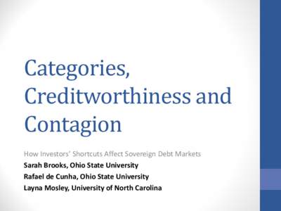 Categories, Creditworthiness and Contagion