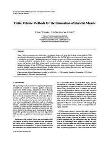 Eurographics/SIGGRAPH Symposium on Computer AnimationD. Breen, M. Lin (Editors) Finite Volume Methods for the Simulation of Skeletal Muscle J. Teran,1 S. Blemker,2 V. Ng Thow Hing,3 and R. Fedkiw4 1