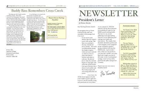 Rawlings Newsletter--April 2012