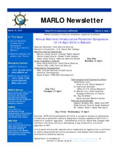 MARLO Newsletter March 16, 2010 In This Issue  Annual Maritime Infrastructure