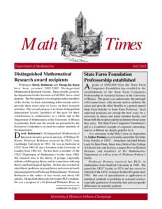 Math  Times Department of Mathematics