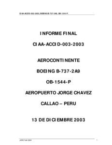 CIAA-ACCID[removed], BOEING B-737-2A9, OB-1544-P.  INFORME FINAL