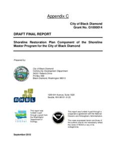 Appendix C City of Black Diamond Grant No. G1000014 DRAFT FINAL REPORT Shoreline Restoration Plan Component of the Shoreline