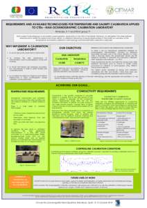 REQUIREMENTS AND AVAILABLE TECHNOLOGIES FOR TEMPERATURE AND SALINITY CALIBRATION APPLIED TO CTDs – RAIA OCEANOGRAPHIC CALIBRATION LABORATORY Almécija, A (1) and RAIA group (2) RAIA project is developing a cross-border