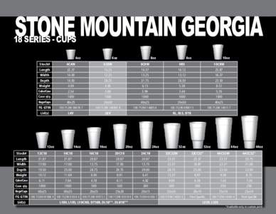 STONE MOUNTAIN GEORGIA  18 SERIES - CUPS 4oz