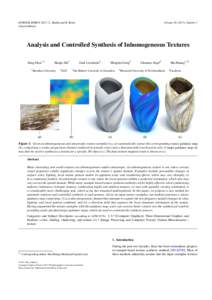 EUROGRAPHICSL. Barthe and B. Benes (Guest Editors) Volume), Number 2  Analysis and Controlled Synthesis of Inhomogeneous Textures