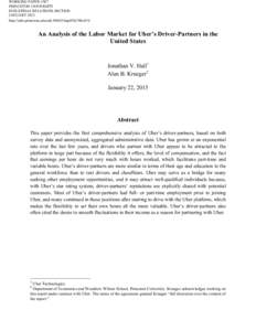 WORKING PAPER #587 PRINCETON UNIVERSITY INDUSTRIAL RELATIONS SECTION JANUARY 2015 http://arks.princeton.edu/ark:/88435/dsp010z708z67d