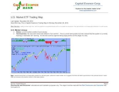 Capital Essence Corp.  “A place for the master trader to be” www.capitalessence.com  U.S. Market ETF Trading Map