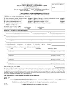 CG-109 Application for Cigarette License (Rev. 6-13)