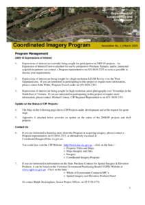 Coordinated Imagery Program  Newsletter No. 11/March 2009 Program Management[removed]Expressions of Interest