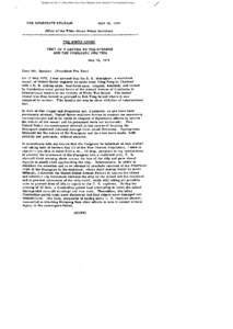 Gerald R. Ford Administration White House Press Releases