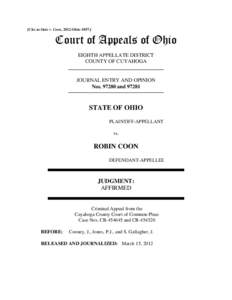 [Cite as State v. Coon, 2012-Ohio[removed]Court of Appeals of Ohio EIGHTH APPELLATE DISTRICT COUNTY OF CUYAHOGA