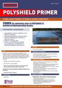 BRITANNIA  DATA SHEET POLYSHIELD PRIMER PRIMER for substrates prior to POLYSHIELD 15