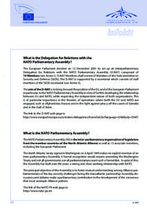 What is the Delegation for Relations with the NATO Parliamentary Assembly? The European Parliament decided on 12 December 2001 to set up an interparliamentary Delegation for Relations with the NATO Parliamentary Assembly