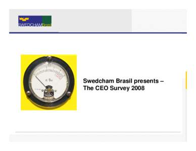 Swedcham Brasil presents – The CEO Survey 2008 Executive Summary Our yearly CEO Survey among Swedish subsidiaries based in Brazil has just been completed and resulted in over 20 responses. Swedish businesses in Brazil