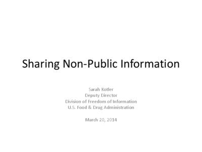 Sharing Non-Public Information