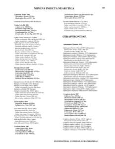 NOMINA INSECTA NEARCTICA Calameuta Konow 1896 Monoplopus Konow 1896 Syn. Haplocephus Benson 1935 Syn. Calameuta clavata NortonPhylloecus) Cephus Latreille 1802