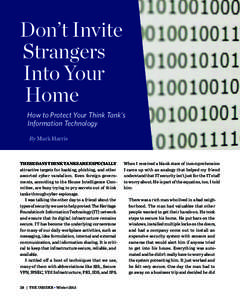 Don’t Invite Strangers Into Your Home How to Protect Your Think Tank’s Information Technology