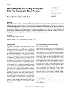 research-article2014 PSPXXX10.1177/0146167214562761Personality and Social Psychology BulletinFong and Mar