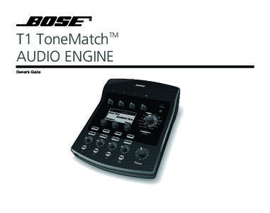 TM  T1 ToneMatch AUDIO ENGINE Owner’s Guide