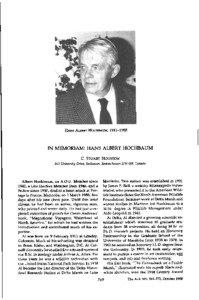 HANS ALBERT HOCHBAUM, [removed]IN MEMORIAM: