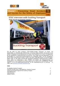 ETSC Interview mit Suckling Transport  Ziel des 2009 ins Leben gerufenen ETSC-PRAISE-Projekts 