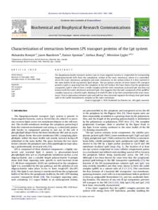 Biochemical and Biophysical Research Communications–1098  Contents lists available at ScienceDirect Biochemical and Biophysical Research Communications journal homepage: www.elsevier.com/locate/ybbrc