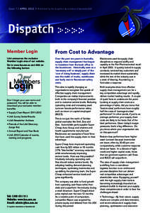 Issue 7.3 APRIL[removed]Published by the Logistics Association of Australia Ltd Dispatch