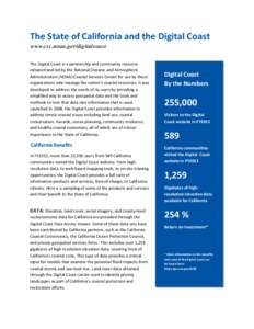 The State of California and the Digital Coast www.csc.noaa.gov/digitalcoast The Digital Coast is a partnership and community resource initiated and led by the National Oceanic and Atmospheric Administration (NOAA) Coasta