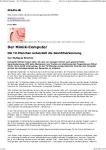 Der Mimik-Computer - Die TU-München entwickelt die Gesichtserkennung  Elektronische Welten  Deutschlandradio Kultur