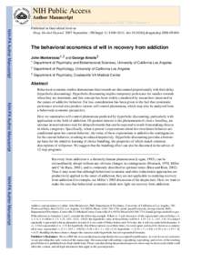 NIH Public Access Author Manuscript Drug Alcohol Depend. Author manuscript; available in PMC 2009 October 3. NIH-PA Author Manuscript