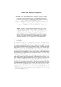 Alpha-Beta Witness Complexes ⋆ Dominique Attali1 , Herbert Edelsbrunner2, John Harer3 , and Yuriy Mileyko4 1 2