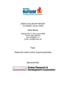 Agriculture / Agronomy / Molecular biology / Acetic acids / Toxicology / Glyphosate / Weed control / Genetically modified organism / Plant breeding / Biology / Chemistry / Herbicides