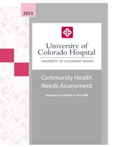 2013  Community Health Needs Assessment Response to Schedule H, Form 990