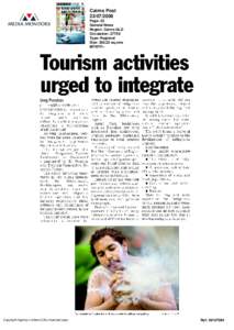 Ecotourism / Sustainable tourism / Cairns / Human behavior / Tourism / Queensland / Marketing / Personal life / Far North Queensland / Types of tourism / Climate change policy