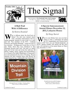 The Signal - October 2013, Page 1  October 2013 The Signal The Newsletter of The Paulinskill Valley Trail Committee: